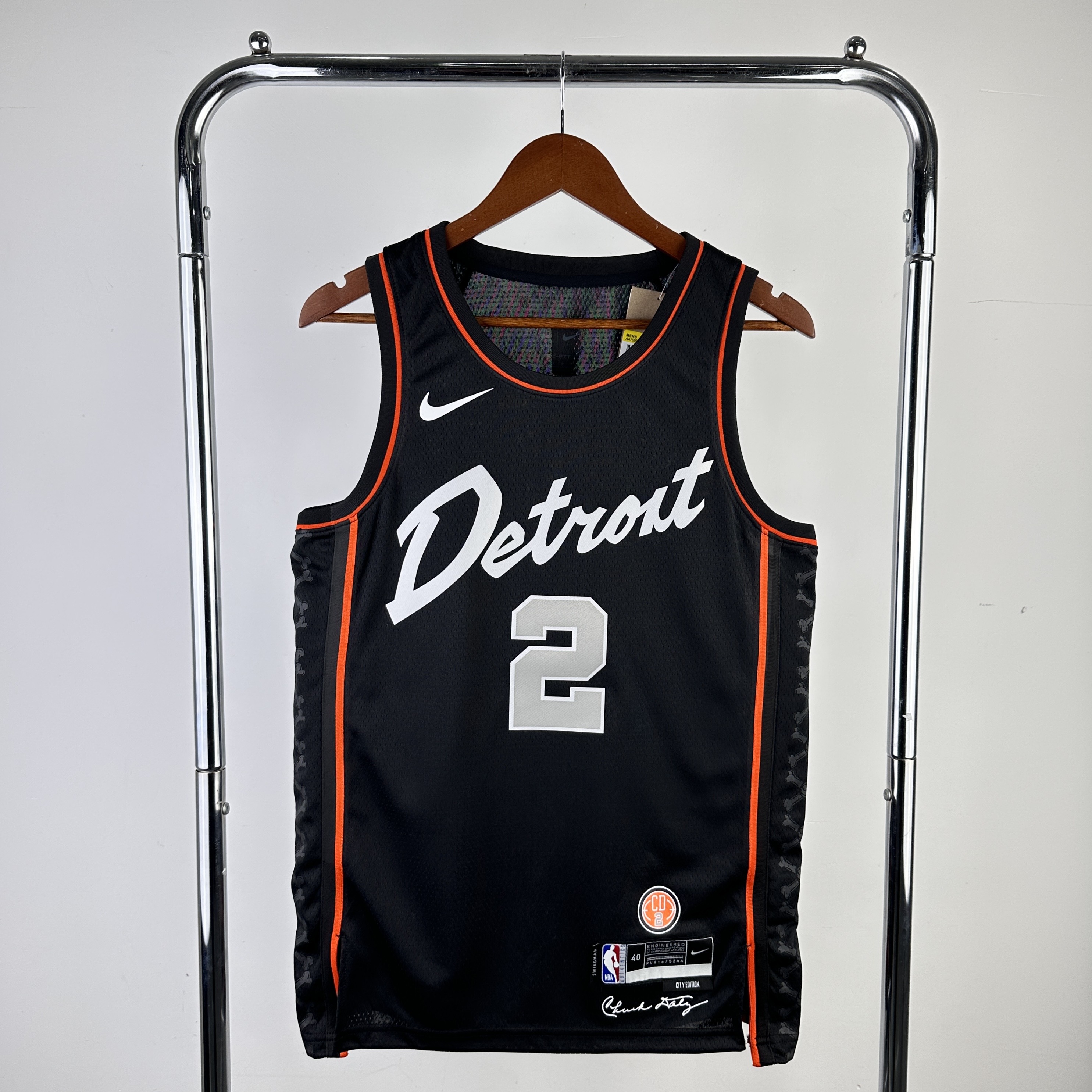 Men Detroit Pistons #2 Cade Cunningham Black City Edition Season Nike 2024 NBA Jersey